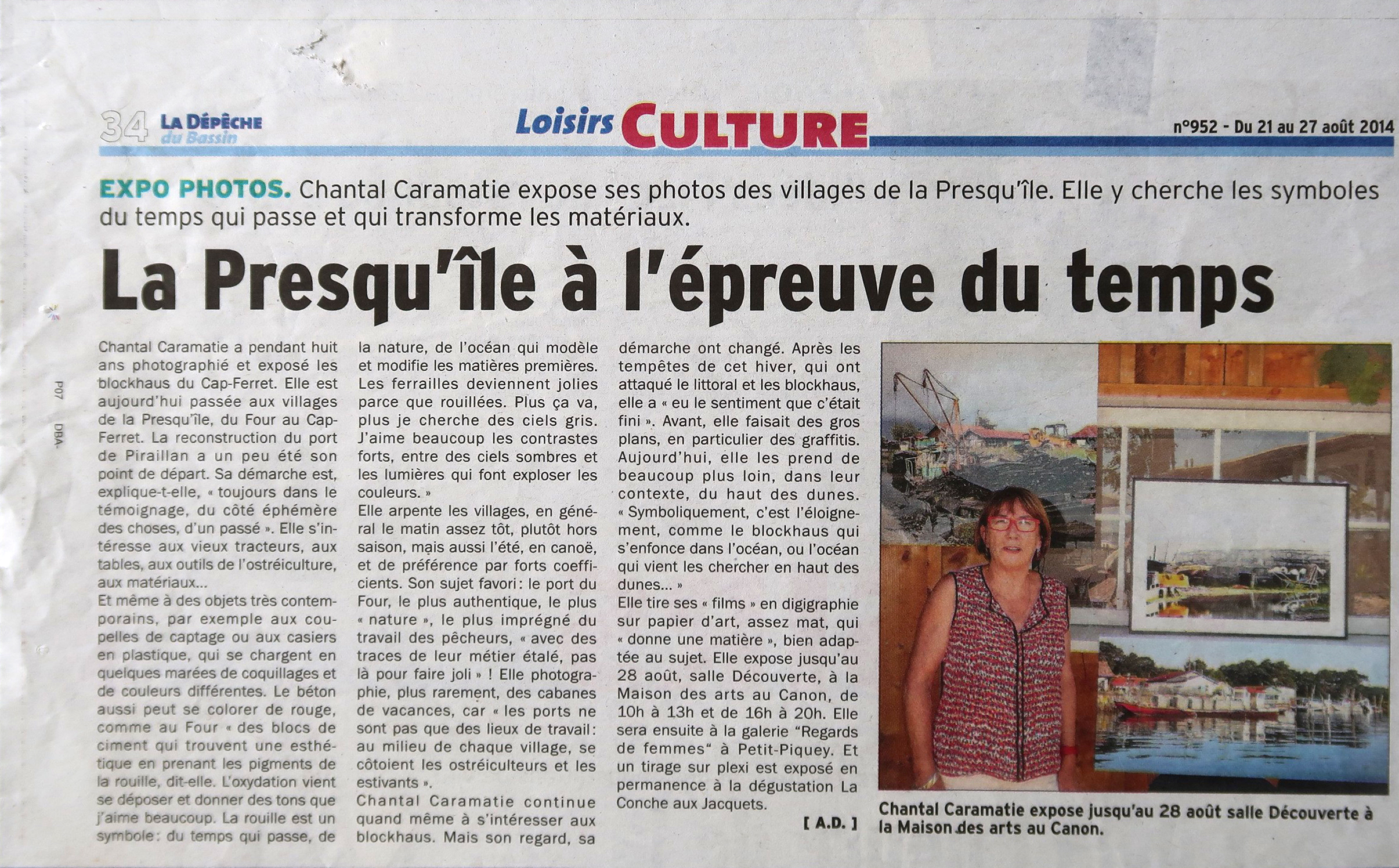 Article « La presqu&rsquo;île à l&rsquo;épreuve du temps » – La Dépêche du Bassin